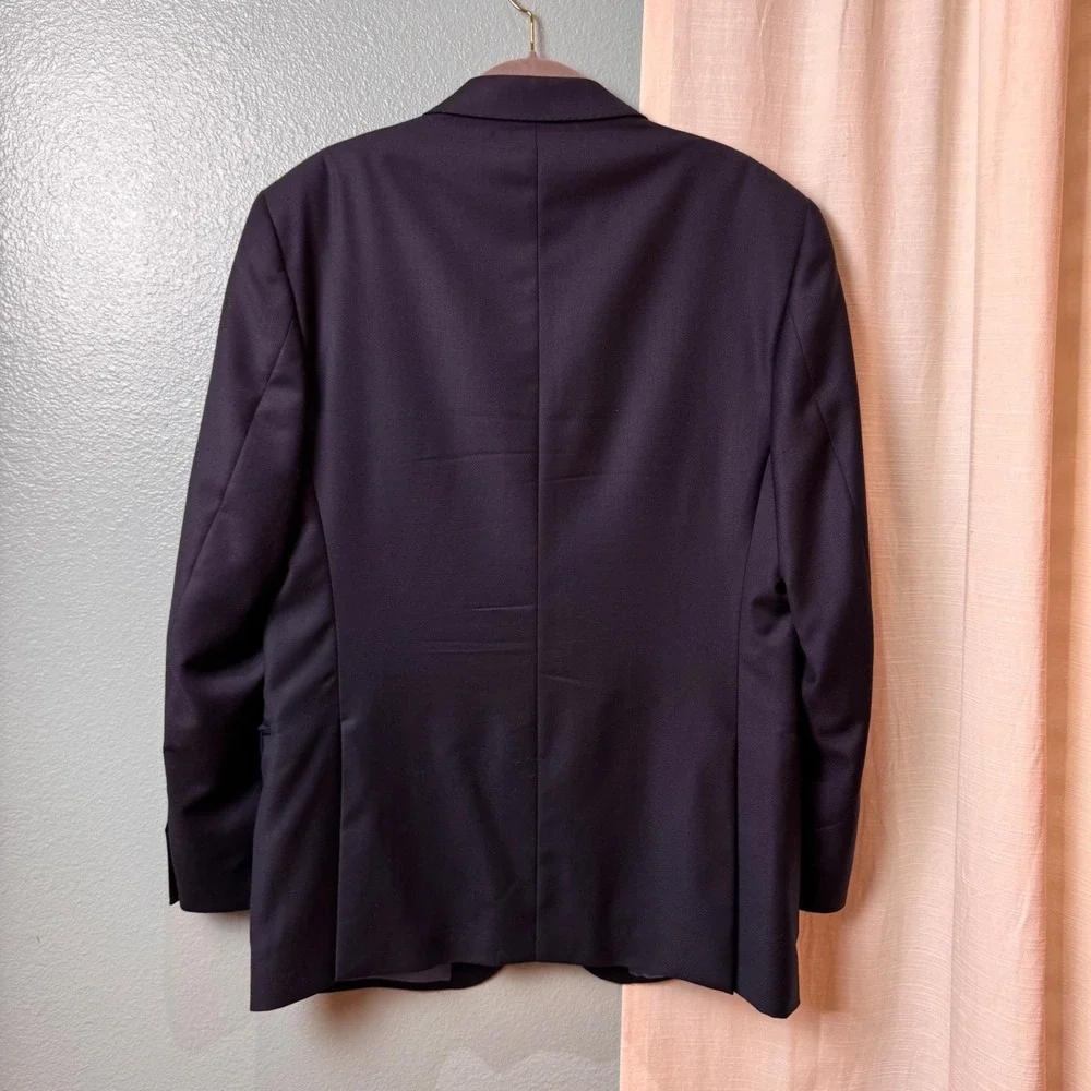 Saks Fifth Avenue Blazer Men Navy Blue Ermenegildo Zegna Cloth Made in Italy 42T
